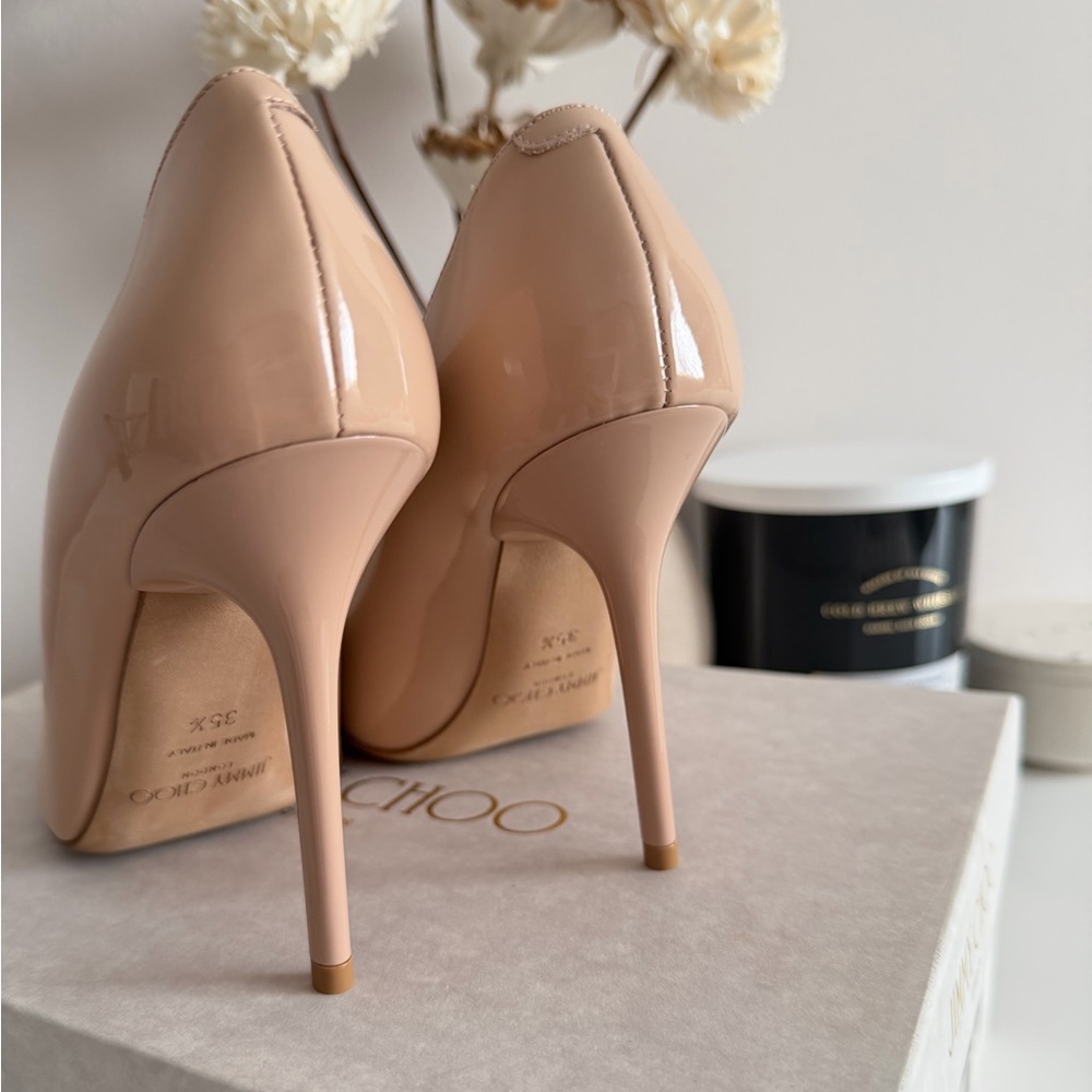 Jimmy Choo Powder Pink Patent Leather Pumps US 5.5 EU 35.5 - Picture 12 of 14